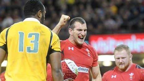 Sam Warburton celebrates