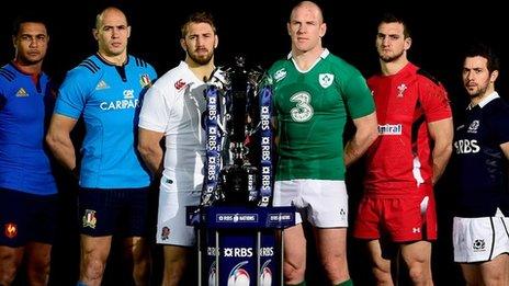 Six Nations captains and the 20-15 trophy