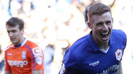 Eoin Doyle celebrates scoring for Cardiff City