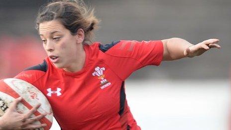 Sioned Harris scored Wales women's try