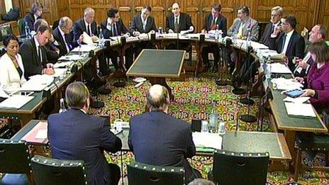 Members of the Treasury select committee question directors of HSBC