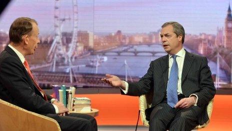 Nigel Farage being interviewed by the BBC's Andrew Marr