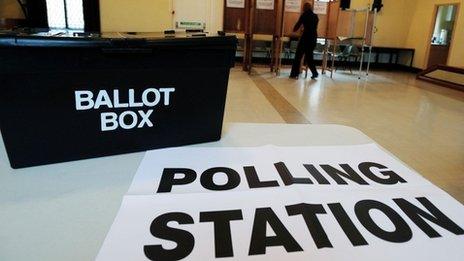 Polling station in Derbyshire during the 2010 election