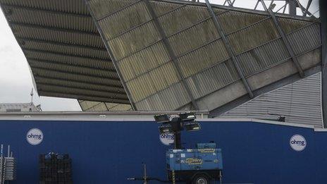 Cracks have appeared in the side of the West Stand at Windsor Park