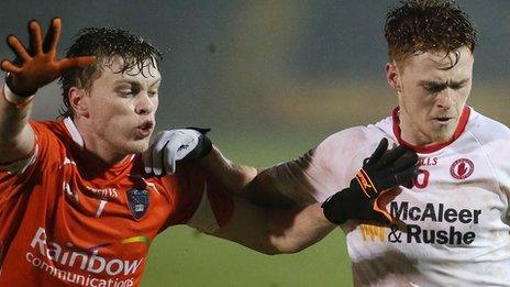 Armagh's Daniel Nugent in action against Conor Meyler of Tyrone