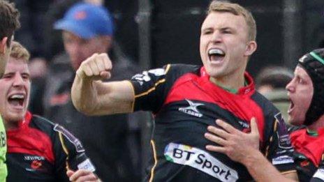 Tom Prydie celebrates