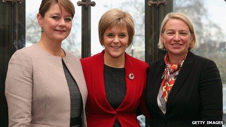 Sturgeon, Leanne Wood and Natalie Bennett