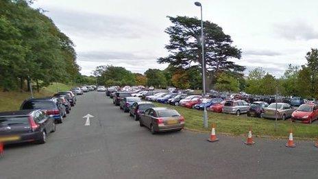 Car park at County Hall, Mold