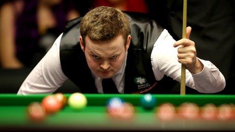 Shaun Murphy lines up a pot during this year's Masters