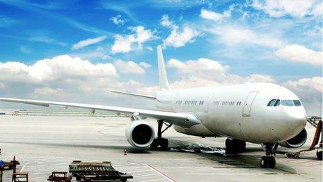 Airplane at gate at airport