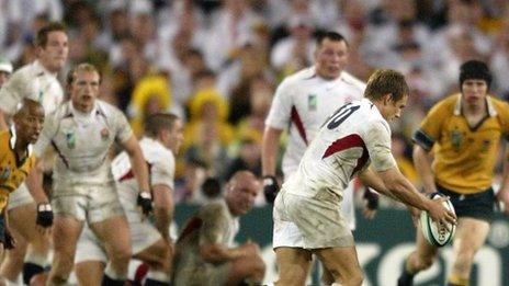 Jonny Wilkinson drops the winning goal in the 2033 World Cup final
