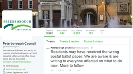 Peterborough City Council's Twitter feed