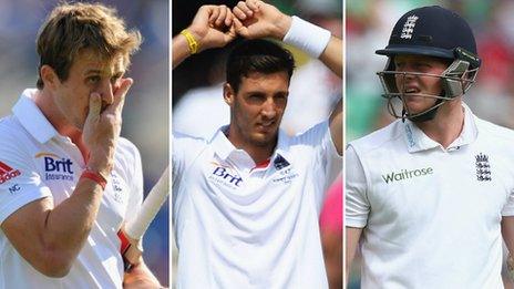 Nick Compton, Steven Finn and Sam Robson