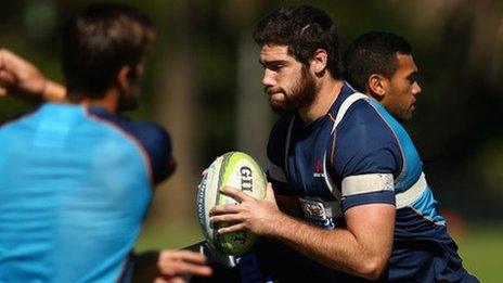 Greg Peterson in training with the Waratahs