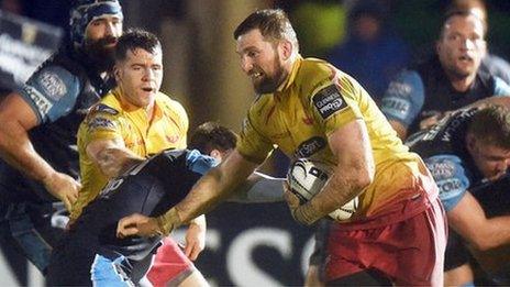 John Barclay carries for the Scarlets