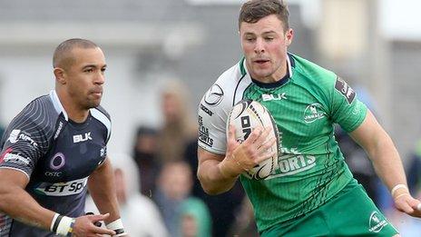 Connacht centre in action against the Ospreys at the Sportsground