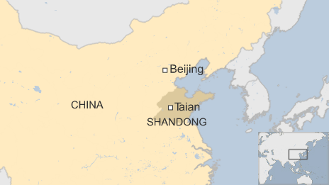 Map of Taian in Shandong