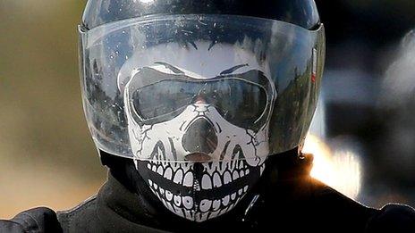 A Rebels motorcycle club member