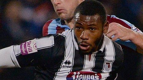 Lenell John-Lewis (L) in action for Grimsby Town