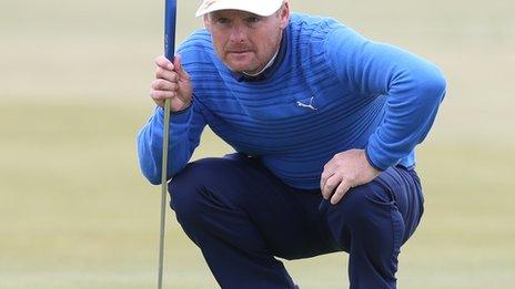 Soren Kjeldsen on the eighth green