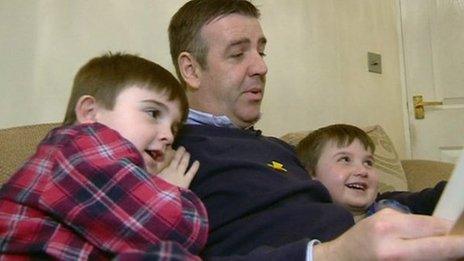 Irfon Williams with his two young sons