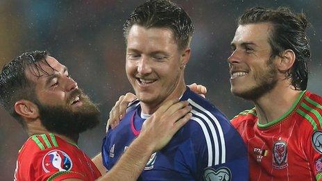 Joe Ledley, Wayne Hennessey and Gareth Bale