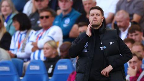 Fabian Hurzeler watches on from the touchline