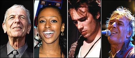 Leonard Cohen, Alexandra Burke, Jeff Buckley, John Cale