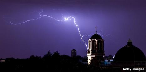 Lightning strike in south London