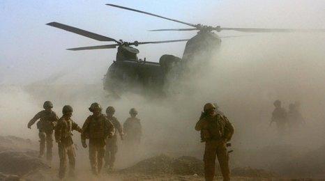 Chinook helicopter in Gereshk, Afghanistan