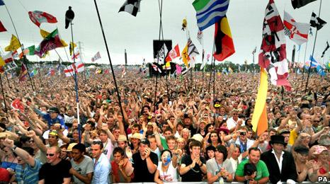 Flags at Glastonbury 2009