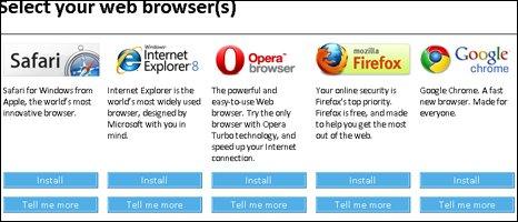 Browser choice screen, Microsoft