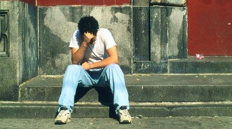 Actor portraying depressed man