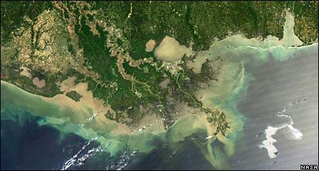 Satellite photo of coastline