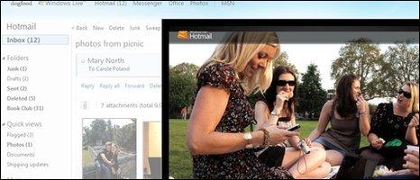 Screenshot of Windows Live Hotmail, Microsoft