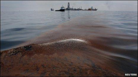 Dispersed oil caught in the Gulf of Mexico 18 May