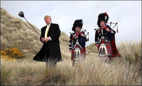 Donald Trump at the Menie site