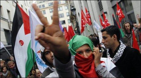 Demonstrators in Brussels