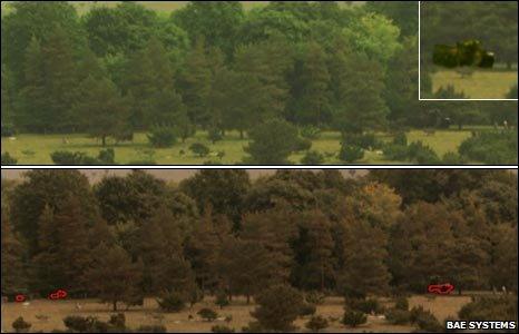 Hyperspectral image of a tank in vegetation