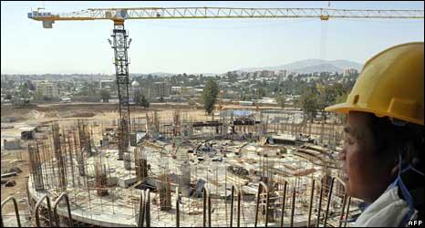 A Chinese worker in Addis Ababa, January 2010