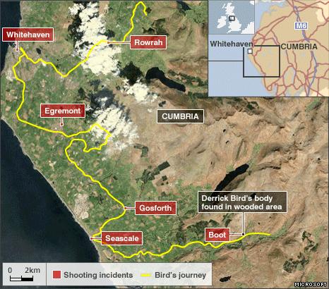 Shootings map