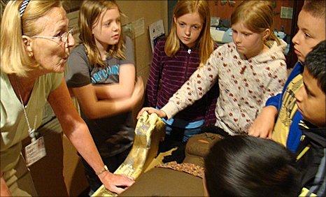 School pupils at the Egypt Centre in Swansea