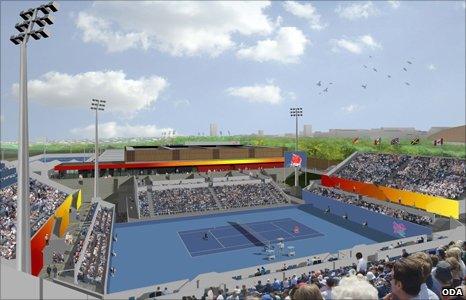 Artist's impression of Eton Manor Wheelchair Tennis Court