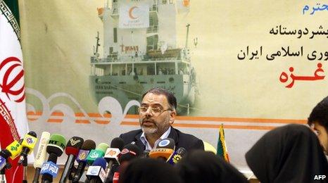 Iranian Red Crescent official Abdul Rauf Adibzadeh announces plans to send an aid ship to Gaza, 22 June