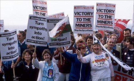 Miners and their families at the TUC conference in 1984