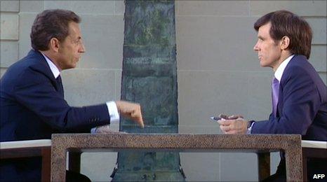 President Sarkozy interviewed by David Pujadas on France 2 TV channel 12.7.10