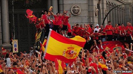 Victory celebration in Madrid, 12 Jul 10