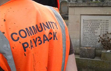 Offender in Community Payback vest