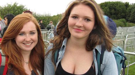 Laura Goldsmith (right), 17, from Manchester and her friend Fiona