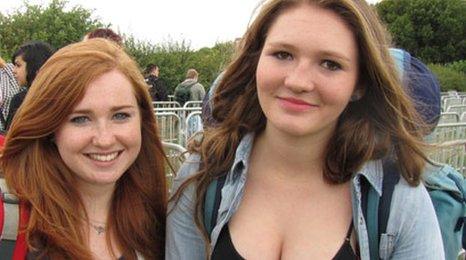 Laura Goldsmith (right), 17, from Manchester and her friend Fiona